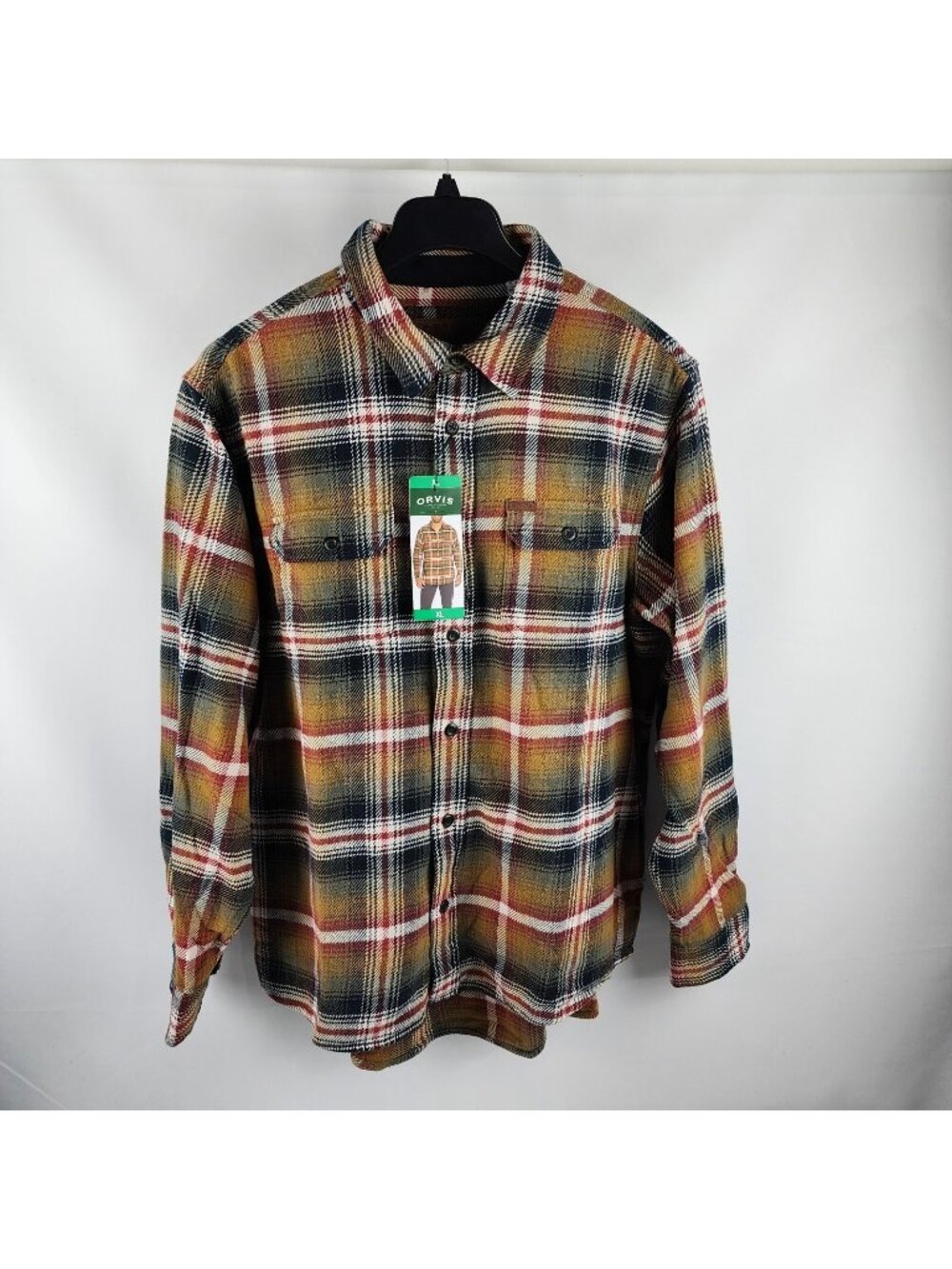 Orvis Shirt Mens XL Multi Heavyweight Plaid L/S Button Up NWT